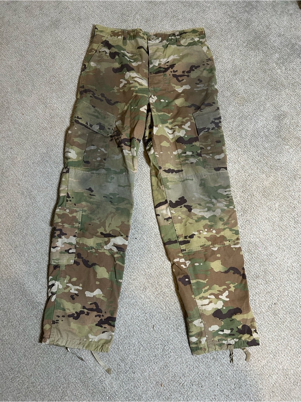 Army Combat Uniform Trousers Unisex Insect Shield Size Medium - Long Cargo Pants